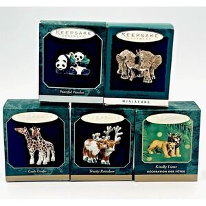 Lot of 5 Hallmark Miniature Animal Pairs 1996 - 2000 Perfect for Noah's Ark